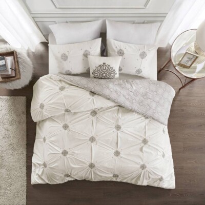 Madison Park Malia 4 Pc Medallion Cotton Reversible Duvet Set KING/CAL MP12-6186-image