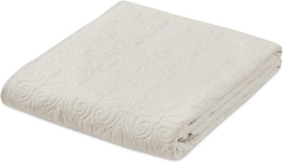 Madison Park Quebec Oversized Quilted Throw in Ivory Finish MP50-2985, 60