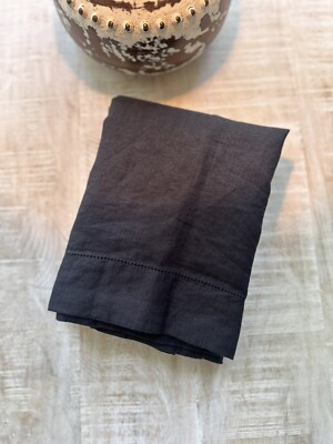 Pottery Barn Belgian Flax Linen EURO Sham (1) Black NWOT OPEN BOX-image