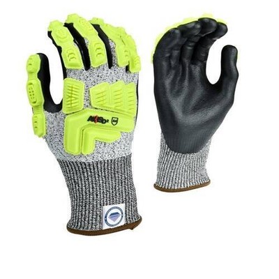 Radians Standard Glove, Grey/Yellow, X-Large-image
