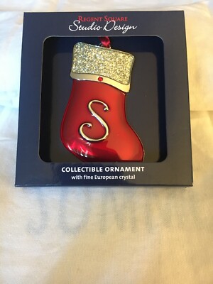 REGENT SQUARE STUDIO DESIGN S INITIAL ENAMEL SMOOTH CHRISTMAS HOLIDAY ORNAMENT-image