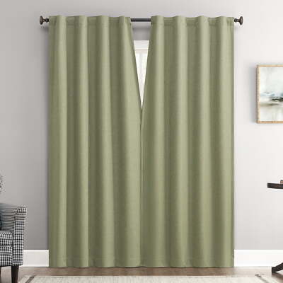Sun Zero Vance 2-Piece Magnetic Closure 100% Blackout Back Tab Curtain Panel-image