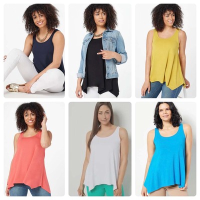 Attitudes by Renee Women’s Finespun Jersey Dip Hem Tank Top-image