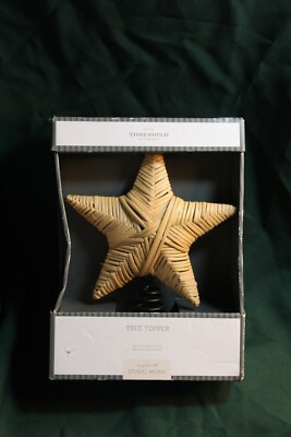 Studio McGee 8in Wicker Star Tree Topper New In Box-image