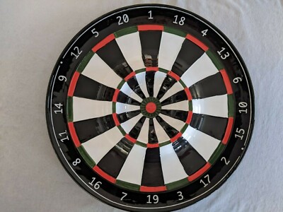 Vintage Large Hand-Painted Ceramic Dart Board Chip and Dip Serving Tray-image