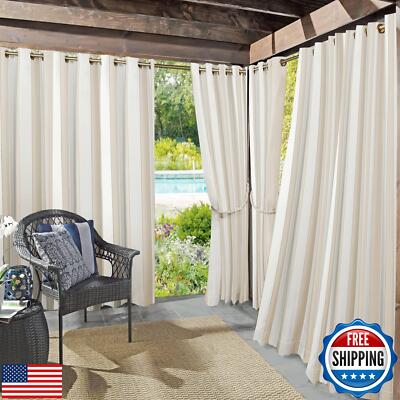 Sun Zero Valencia Cabana Stripe Indoor/Outdoor UV Protectant Energy Efficient-image