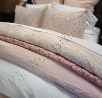 Pottery Barn Vanessa Paisley Duvet Cover Soft Rose Blush Queen Pastel New🦩-image