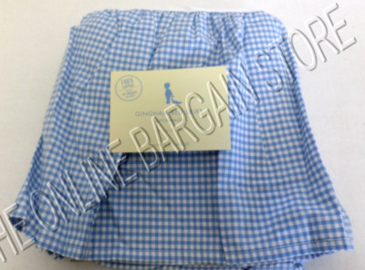 Pottery Barn Kids Gingham Check Dust Ruffle Crib Baby Nursery Bed Skirt Blue  -image