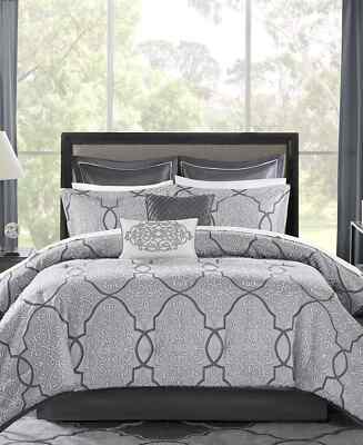 Madison Park Lavine 8-Pc. Comforter Set, California King, Silver-image