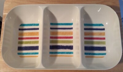 Better Homes & Garden Large 3 Divided Serving Relish Chip & Dip Tray Multicolor-image