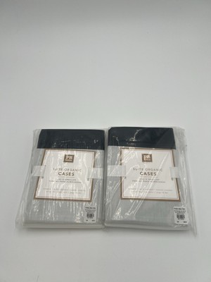 NEW Set of 2 Pottery Barn Teen Suite Organic Cases Standard - Black/Gray/White-image