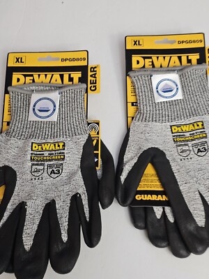 DEWALT 2-PAIR Size XL Nitrile Dipped Touchscreen Cut Resistant Gloves DPGD809 XL-image