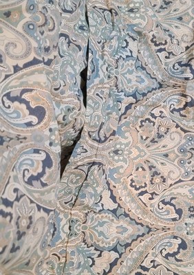 3pc Set Pottery Barn Mackenna Paisley FULL/QUEEN Duvet Cover & STD Shams Blue-image