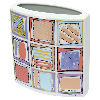 20th Century German White Porcelain Square Vase Painted Rosenthal Studio-Linie-image