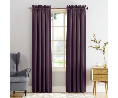 Sun Zero Barrow Panel Rod Pocket 54 x 95 Plum Purple Thermal Room Darkening-image