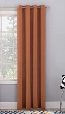 One Panel Sun Zero Rust Easton Blackout Rod Pocket Curtain Panel 40