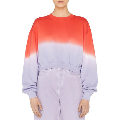 FRAME Womens Orange Dip-Dye Cotton Crop Sweater L BHFO 2752-image