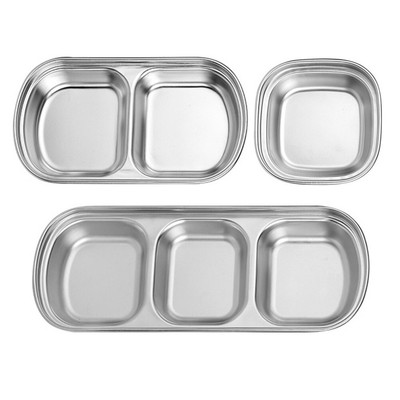 3 Pcs Steel Dog Bowl Dipping Seasoning Dish-image