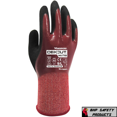 Work Gloves Wonder Grip DexCut Triple Dip Nitrile Cut Resistant WG-718 (1 PR)-image