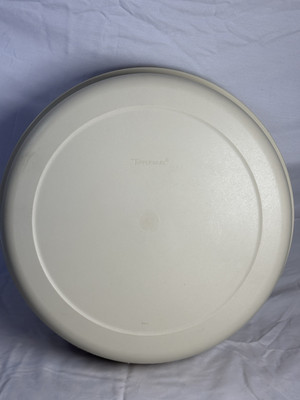 Tupperware Divided Veggie/Fruit/Dip Snack Party Tray Almond 1665-3 W/Lid 1666-5-image