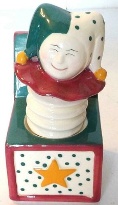 Vintage Clay Art Studio Jack In The Box Salt And Pepper Shaker Set-image