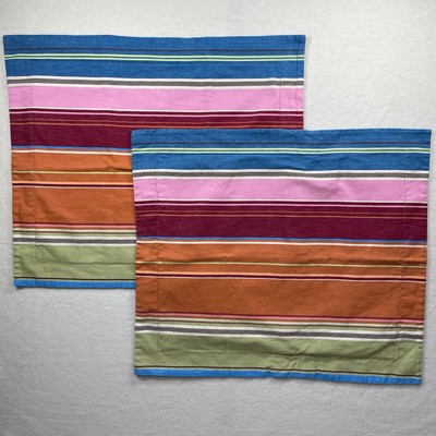 Pottery Barn Teen PURA VIDA Standard Pillow Shams Cotton Canvas Serape Stripe-image