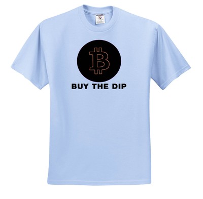 3dRose, Buy the Dip with Black and Orange Bitcoin , T-Shirt-image