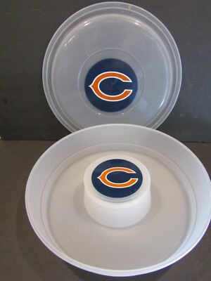 CHICAGO BEARS Covered Chip 'N Dip ROUND Plastic Container 14