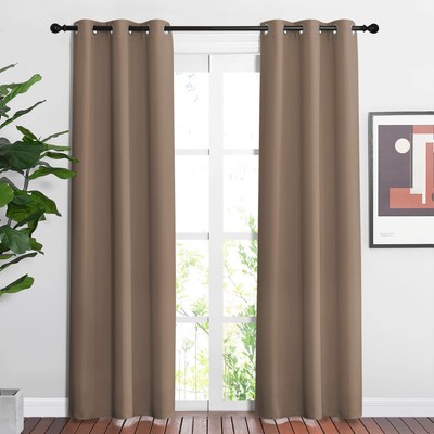 Blackout Window Curtains 84 inch Long - Grommet Top Room Darkening Thermal In...-image