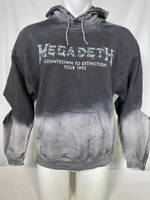 Megadeth Countdown To Extinction Tour 1992 Dip Dye Hoodie Men's LARGE-image
