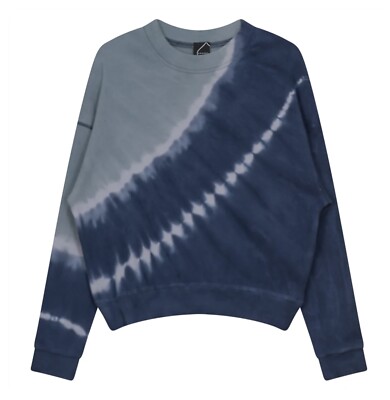NEW Spades Dip Dye Long Drop Shoulder Sleeve Tee Shirt Blue Women's-image