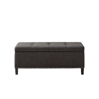 Madison Park Tessa Charcoal Tufted Top Storage Bench 18 in. H x 42 in. W x 18 D-image