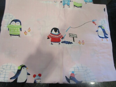 Pottery Barn Icy Penguin percale standard sham Christmas photo shoot sample -image