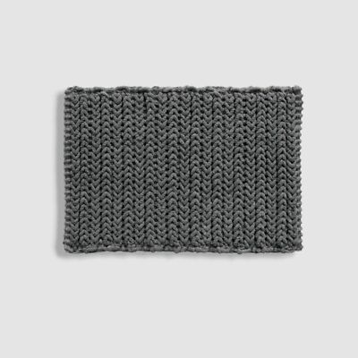 Madison Park Gray Cotton Chenille Chain Stitch Rug 17x24-image