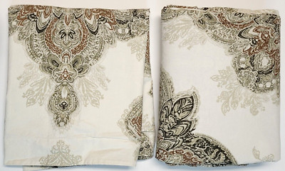 Pottery Barn Serrano Floral Medallion Cotton Full / Queen Duvet Cover & 1 Sham-image