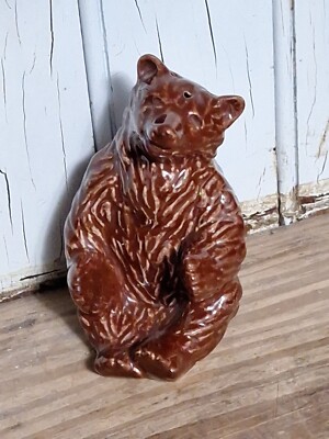 Vintage Ceramic Arts Studio Mama Bear Salt Or Pepper Shaker Brown Bear Only One-image