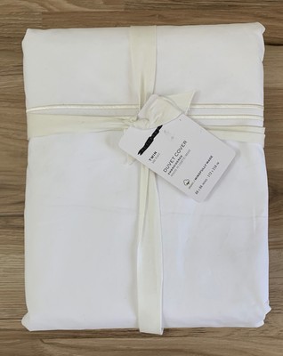 Pottery Barn Grand Embroidered Duvet Cover - Twin -  Ivory-image