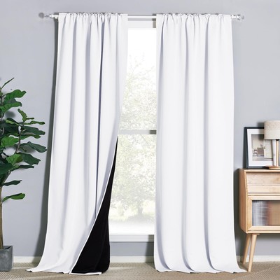 Full Shading Curtains for Window, Super Heavy-Duty Black Lined Blackout Drape...-image