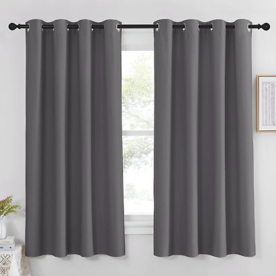 Blackout Window Curtain for Bedroom - (Grey Color) Home Decoration Thermal Insul-image
