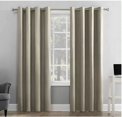 Sun Zero Duran Beige Thermal Insulated Blackout Grommet Curtain Panel 63