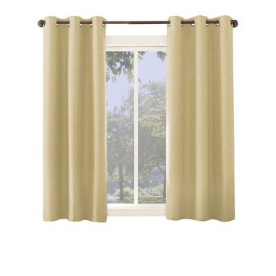 Miles Woven Grid Textured Total Blackout Grommet Curtain Panel, 40