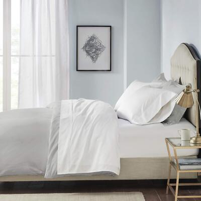 Madison Park 600-Thread 4-Piece Count Pima Cotton Sheet Set PC20 White Queen-image
