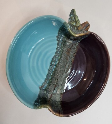 Neher Studio Art Pottery Bowl Baker Signed 2017 Apple Torte Recipe 9