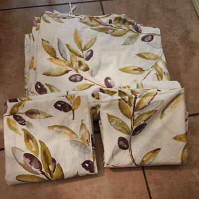 RARE NEW Pottery Barn Olive Branch King /Cal King Duvet 2 Euro Sham-image
