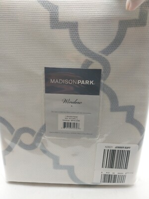 Madison Park Grommet Panel Curtain 50x 84in Saratoga Ivory/Gray Light Filtering -image