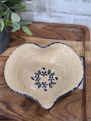 Vintage Rad Becky 2003 Liberty Coshocton Ohio Studio Art Pottery Heart Shaped...-image