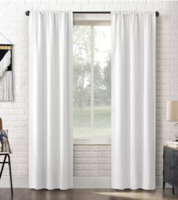 Sun Zero Bergen Theater Grade White 63 in. L x 40 in. W Blackout Curtain Panel-image