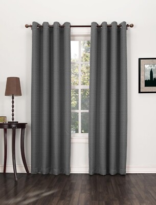 Sun Zero Woven Textured Blackout Curtain Panel, 52