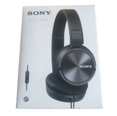 Sony MDR-ZX310AP On the Ear Headphones - Black Both Sided Tangle Free Cable-image