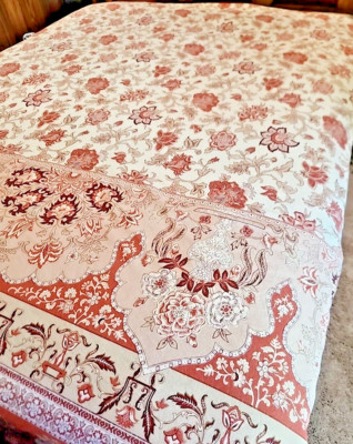 Pottery Barn Duvet Cover Full/Queen Tascha Palampore Linen Blend Floral Boho-image